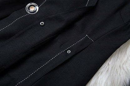 V-neck Suit Double Buckle Vest Shorts Blazers Two-piece Set