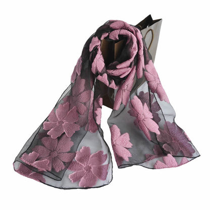 Ethnic Flower Print Long Scarf Shawl Fringed Scarves for Women Ladies Girls 70x180