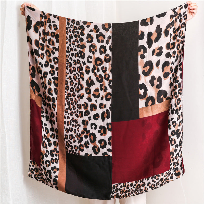 Leopard Printed Scarf Shawl for Women Ladies Girls