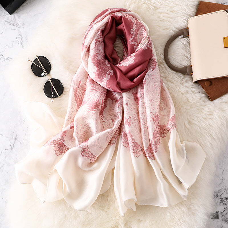Vogue Silkly Scarf for Women Lightweight Classical Shawl Wraps Holiday Scarf Gift Scarves Women
