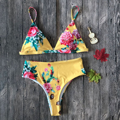 Fashion High Waist Printed Bikini Swimwear