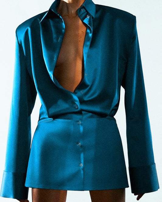 Party Pile Collar Shirts Bodycon Mini Dresses