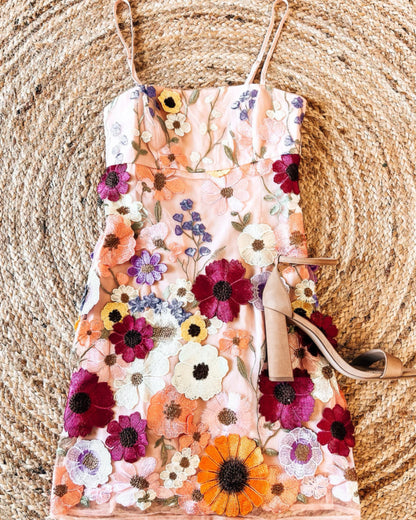 Strapless Floral Embroidered Bodycon Mini Dresses