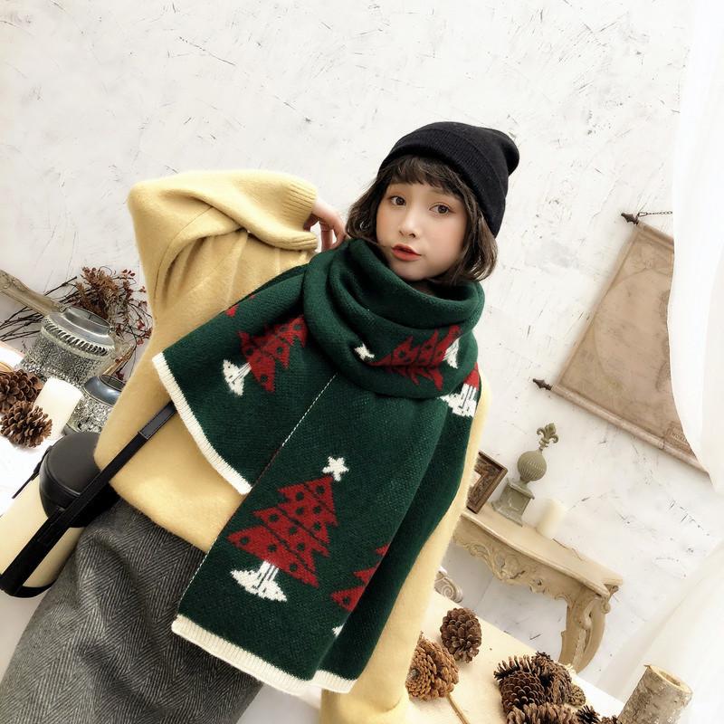 Merry Christmas Elk Long Scarf Casual Travel Warm Scarves Shawls