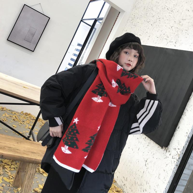 Merry Christmas Elk Long Scarf Casual Travel Warm Scarves Shawls