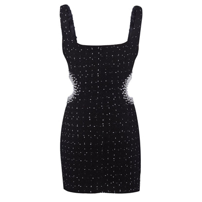 Fashion Party Beads Decoration Bodycon Mini Dresses