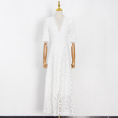 Party Lace Floral Flower Embroidery Maxi Midi Dresses