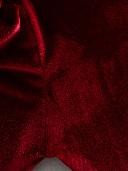 Red Square Collar Vintage Velvet Party Bodycon Mini Dresses