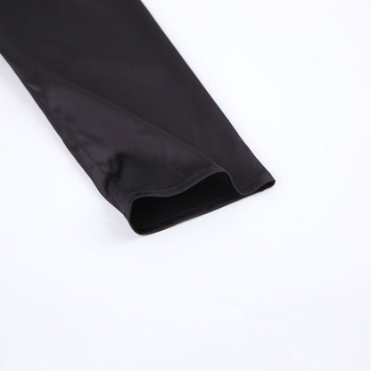 V-neck High Collar Satin Bodycon Mini Dresses