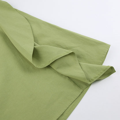 Lantern Bubbles Sleeve Ruffles Hem Backless Party Mini Dresses