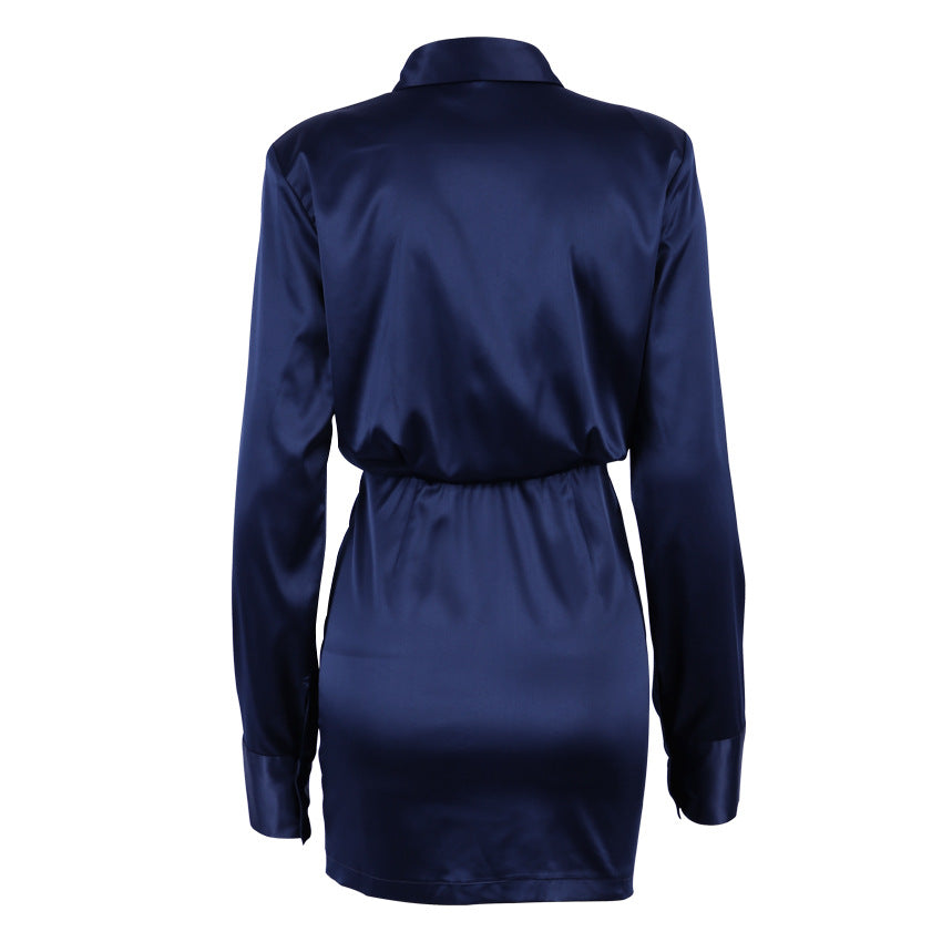 Party Pile Collar Shirts Bodycon Mini Dresses