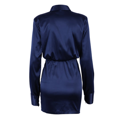 Party Pile Collar Shirts Bodycon Mini Dresses