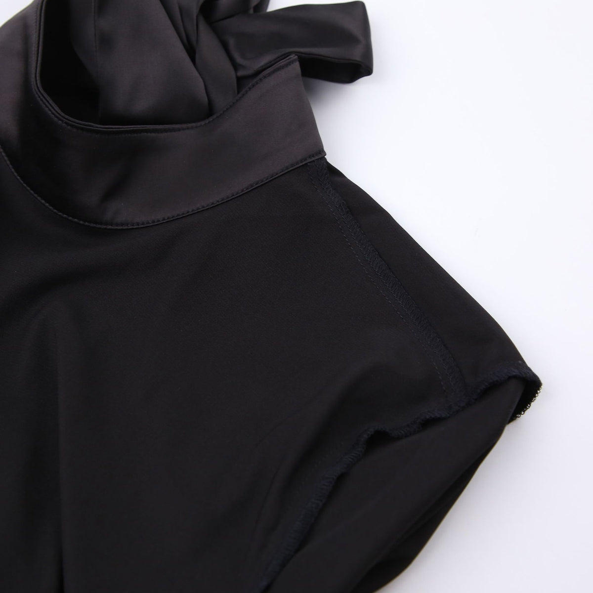 V-neck High Collar Satin Bodycon Mini Dresses