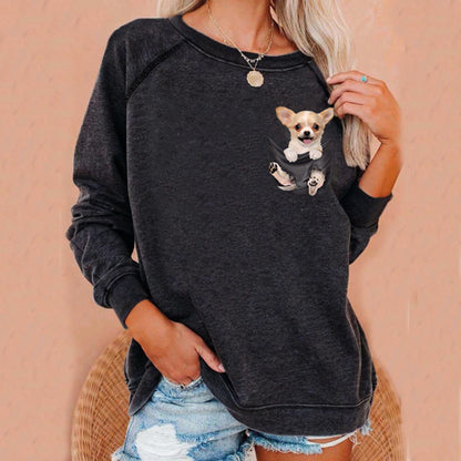 Round Neck Animal Printed T-Shirts Shirts Blouses Sweatshirts