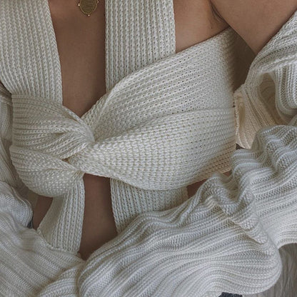 Knit Vest V-neck Camis Crop Tank Tops Sweaters