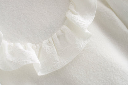 Elastic Sleeve Ruffled High-collared Laminated Sweaters Blouses