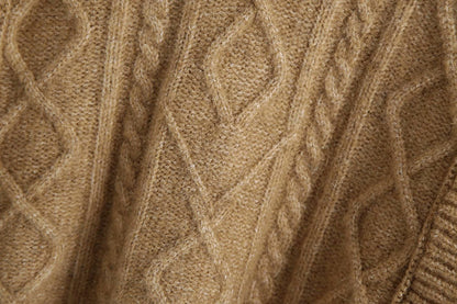 Ruffles Stripe Oversize V-neck Knit Sweater Vest