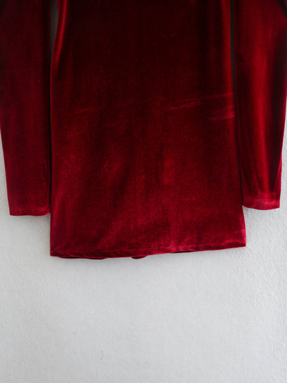 Red Square Collar Vintage Velvet Party Bodycon Mini Dresses