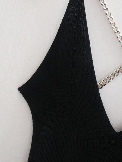 Backless Halter Knit Party Maxi Midi Dresses