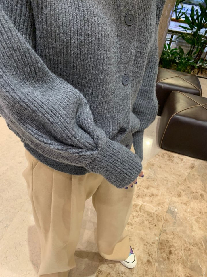 Single-breasted Vintage Lapel Sweater Outerwear