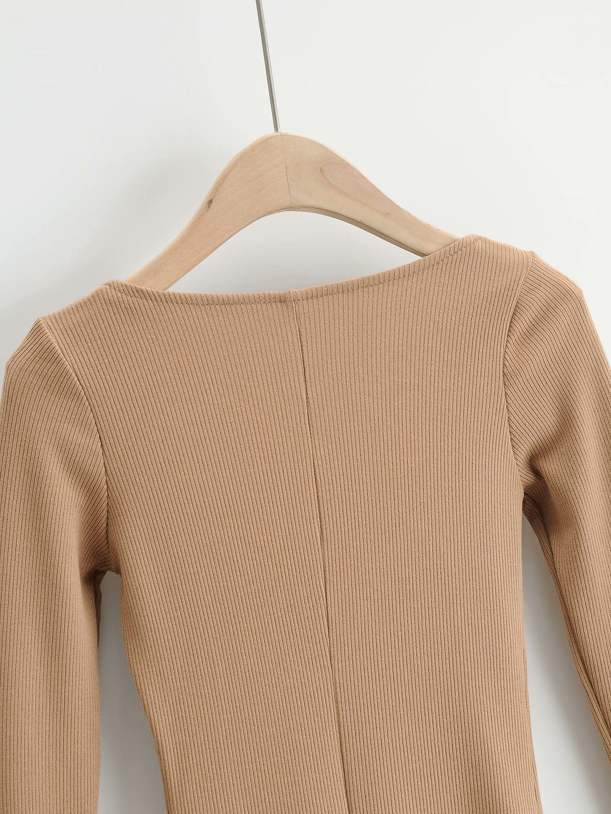 Vintage Square Collar Knit Sweater Midi Dresses