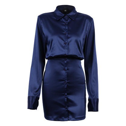 Party Pile Collar Shirts Bodycon Mini Dresses