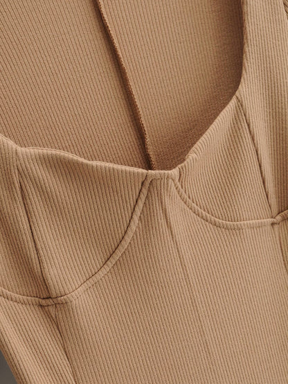 Vintage Square Collar Knit Sweater Midi Dresses