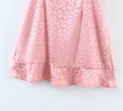 Ruffled Puff Sleeve Lace-up Backless Satin Mini Dresses