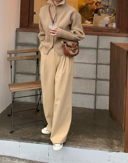 Single-breasted Vintage Lapel Sweater Outerwear