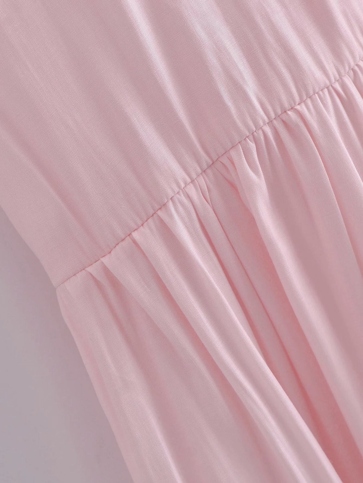 Splicing Shirred Frill Ruffles Sleeve Shirts Mini Dresses