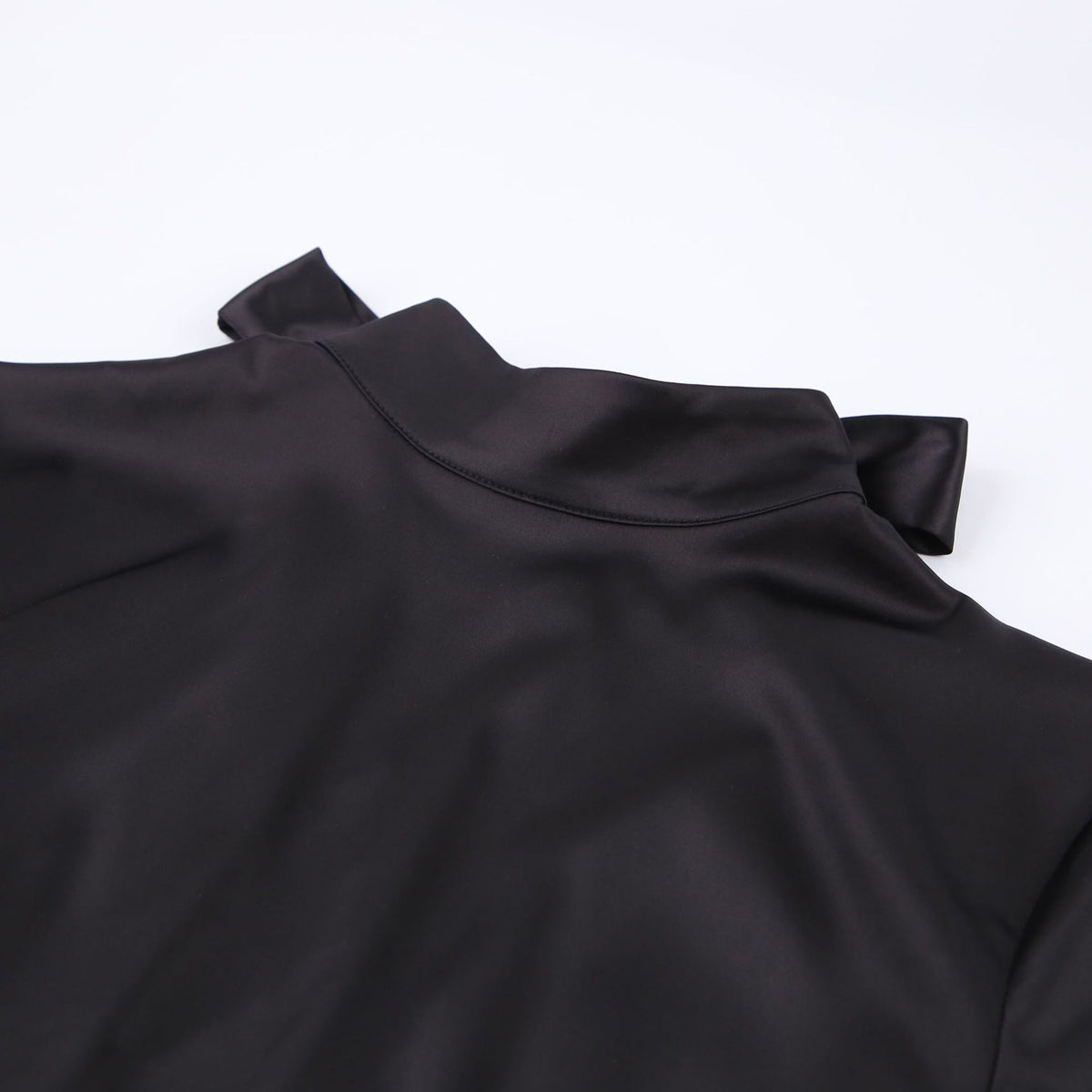 V-neck High Collar Satin Bodycon Mini Dresses