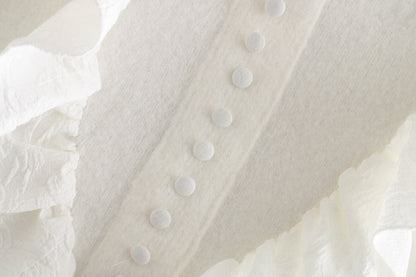 Elastic Sleeve Ruffled High-collared Laminated Sweaters Blouses