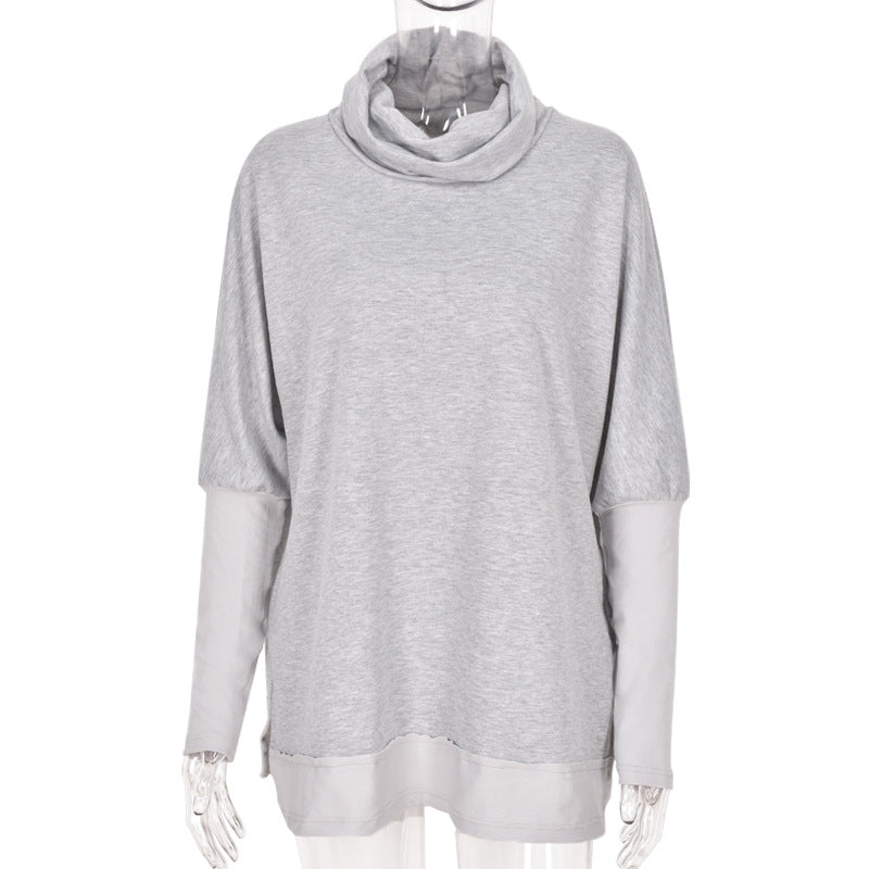 High Collar Long Sleeve Sweatshirts T-Shirts Blouses