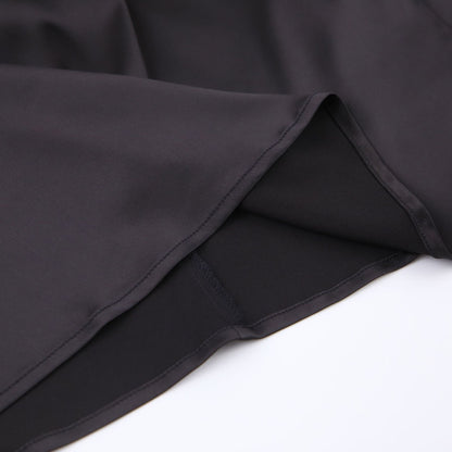 V-neck High Collar Satin Bodycon Mini Dresses