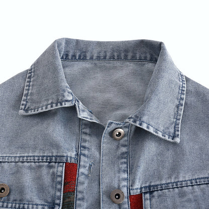 Casual Pile Collar Painting Tassel Denim Jacket Outerwear Cardigans