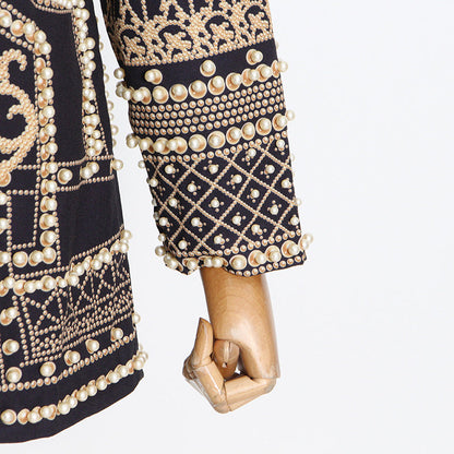 V-neck Beaded Beads Cardigans Blazer Outerwear