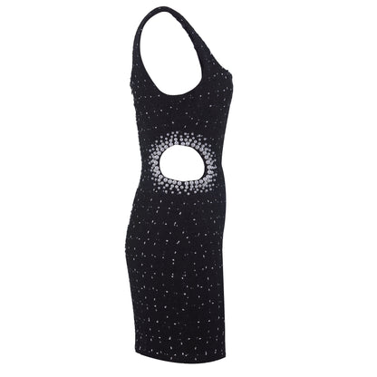 Fashion Party Beads Decoration Bodycon Mini Dresses
