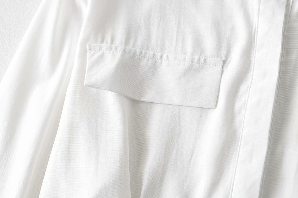 Elegant Flared Sleeve Mandarin High Collar Shirts Crop Tops
