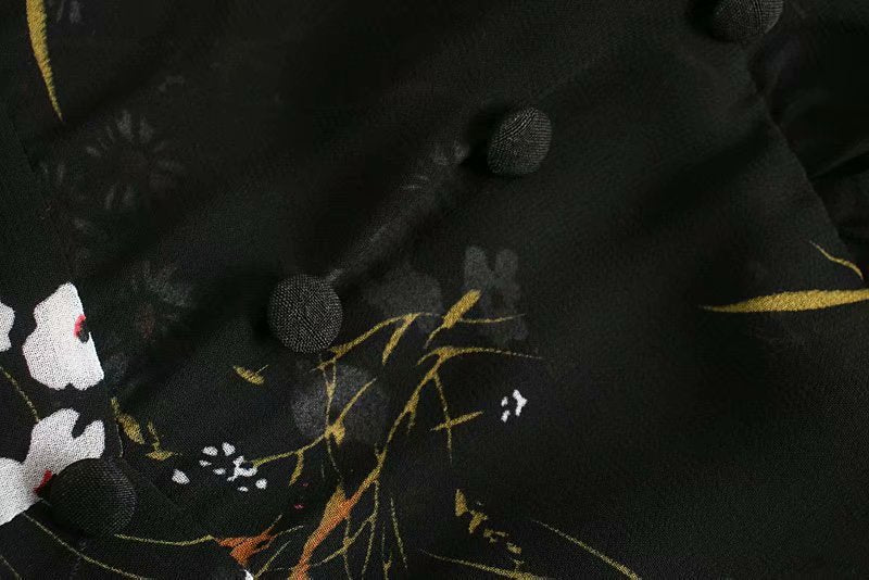 Vintage Backless Square Collar Floral Midi Dresses