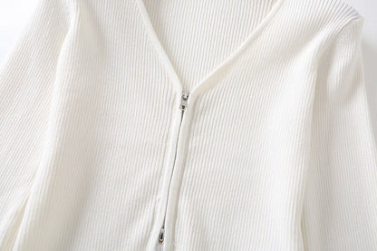 V-neck Knit Loungewear Cardigans Pants Two-piece Set