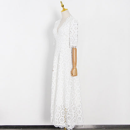 Party Lace Floral Flower Embroidery Maxi Midi Dresses