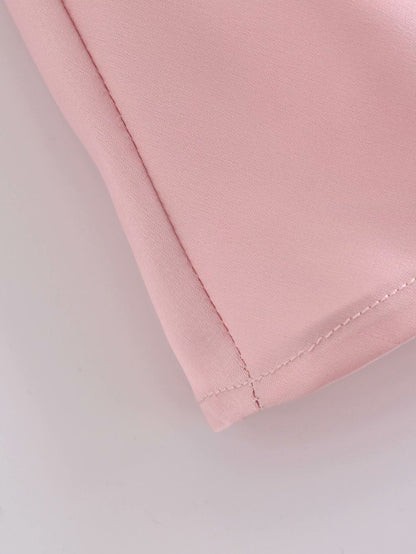 Pink Silk Satin Backless Party Mini Dresses