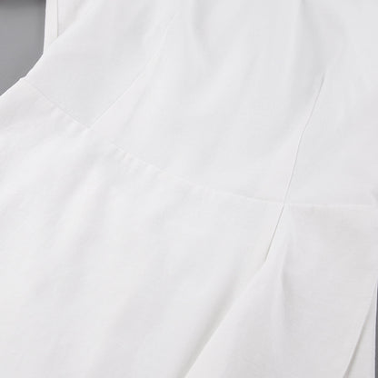 Lantern Bubbles Sleeve Ruffles Hem Backless Party Mini Dresses