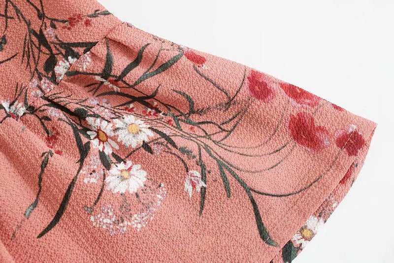Backless Square Collar Elastic Waist Floral Midi Dresses