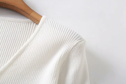 V-neck Knit Loungewear Cardigans Pants Two-piece Set