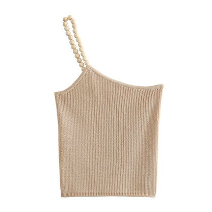 Bead Straps Knit Sweaters Camis Tank Tops