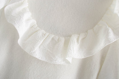 Elastic Sleeve Ruffled High-collared Laminated Sweaters Blouses