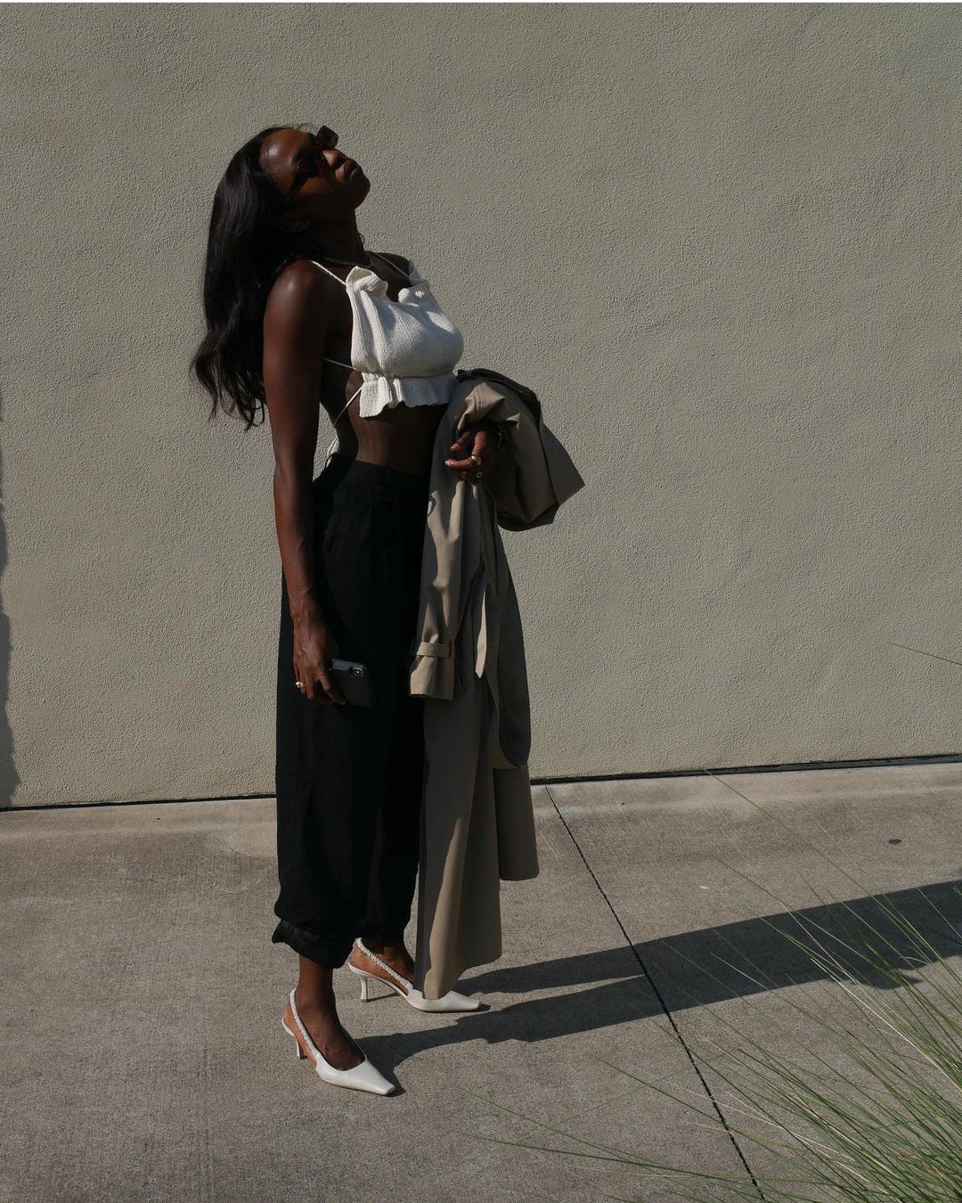 Backless Lace-up Knit Sweaters Ruffle Camis Tank Crop Tops