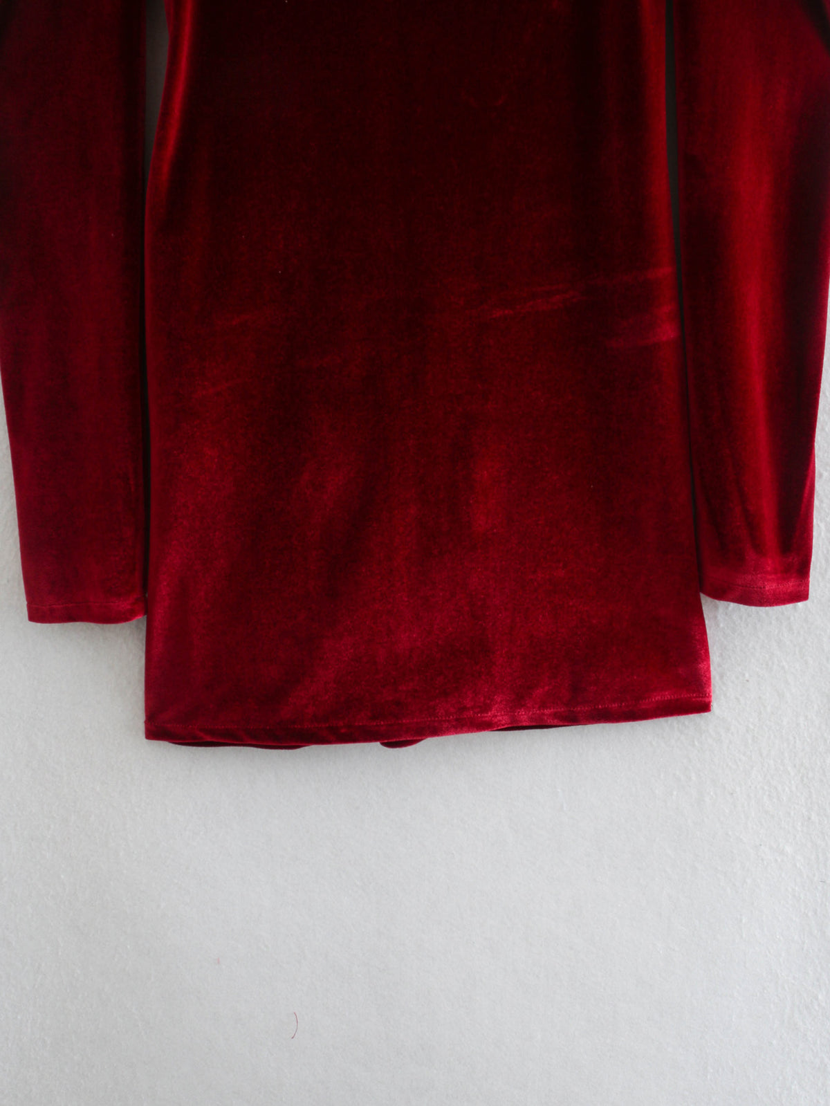 Red Square Collar Vintage Velvet Party Bodycon Mini Dresses