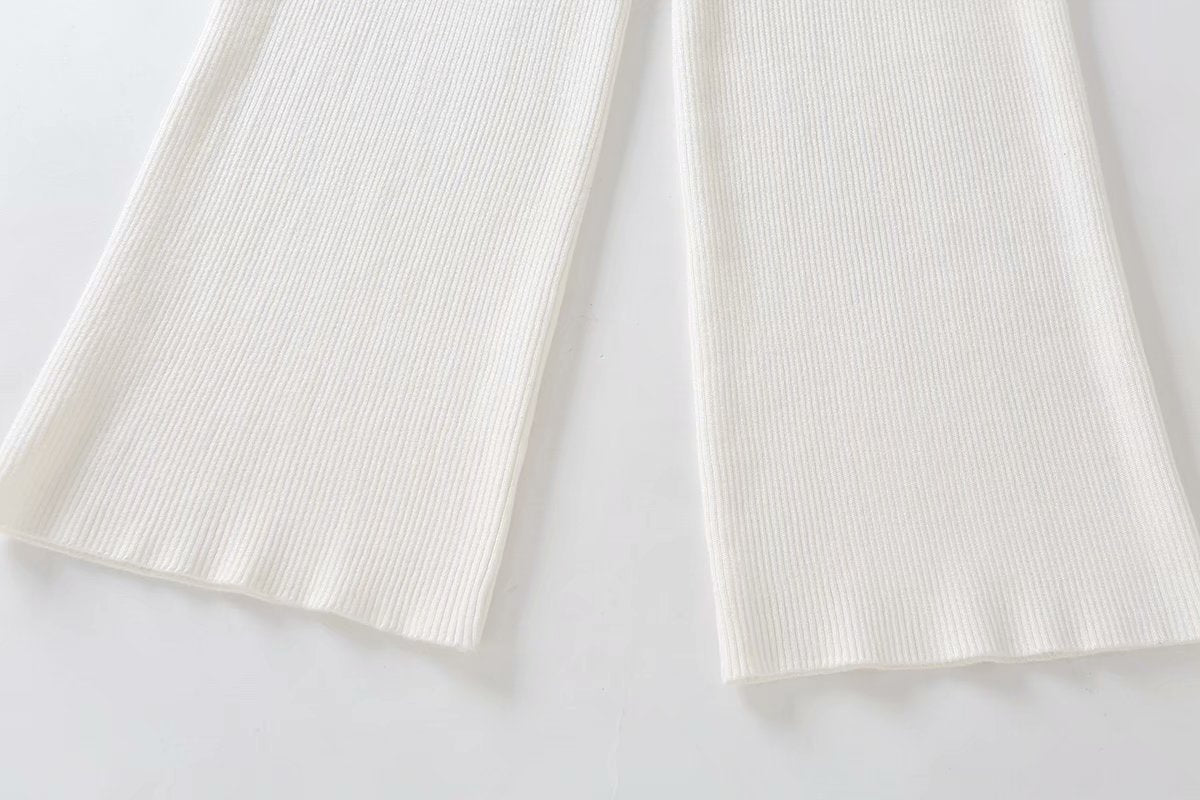 V-neck Knit Loungewear Cardigans Pants Two-piece Set